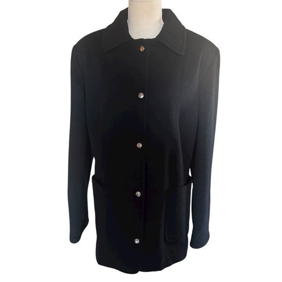 Jason Kole Jackets & Blazers - Jason Kole‎ Black Wool Jacket Blazer Large USA Made Snap Button Lined